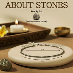 Raw Pyrite Anklet +Premium Pyrite pendent (With Lab certificate)