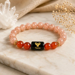 Taurus (वृषभ राशि) Zodiac Sunstone & Carnelian Bracelet