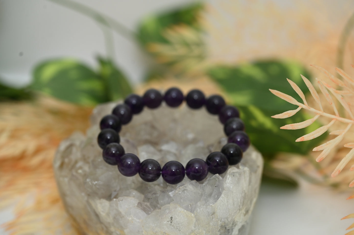 Amethyst Round Beads Bracelet