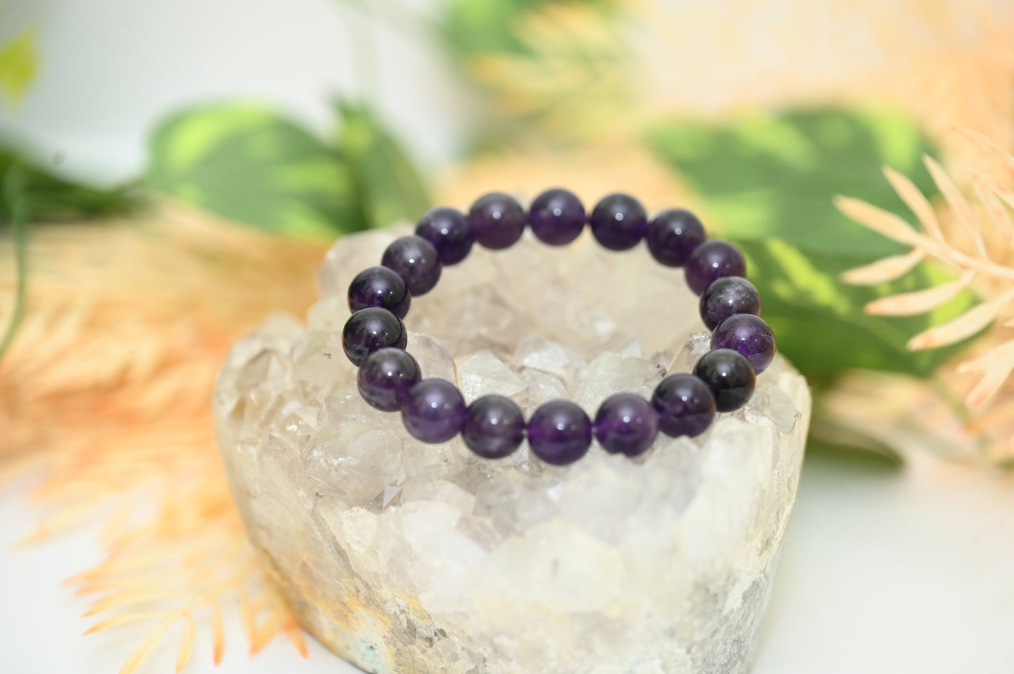 Amethyst Round Beads Bracelet