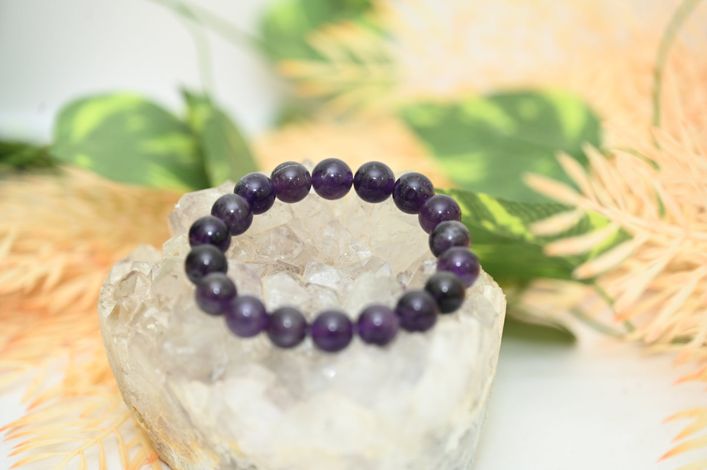 Amethyst Round Beads Bracelet