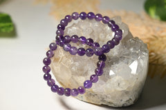 Amethyst Round Beads Bracelet