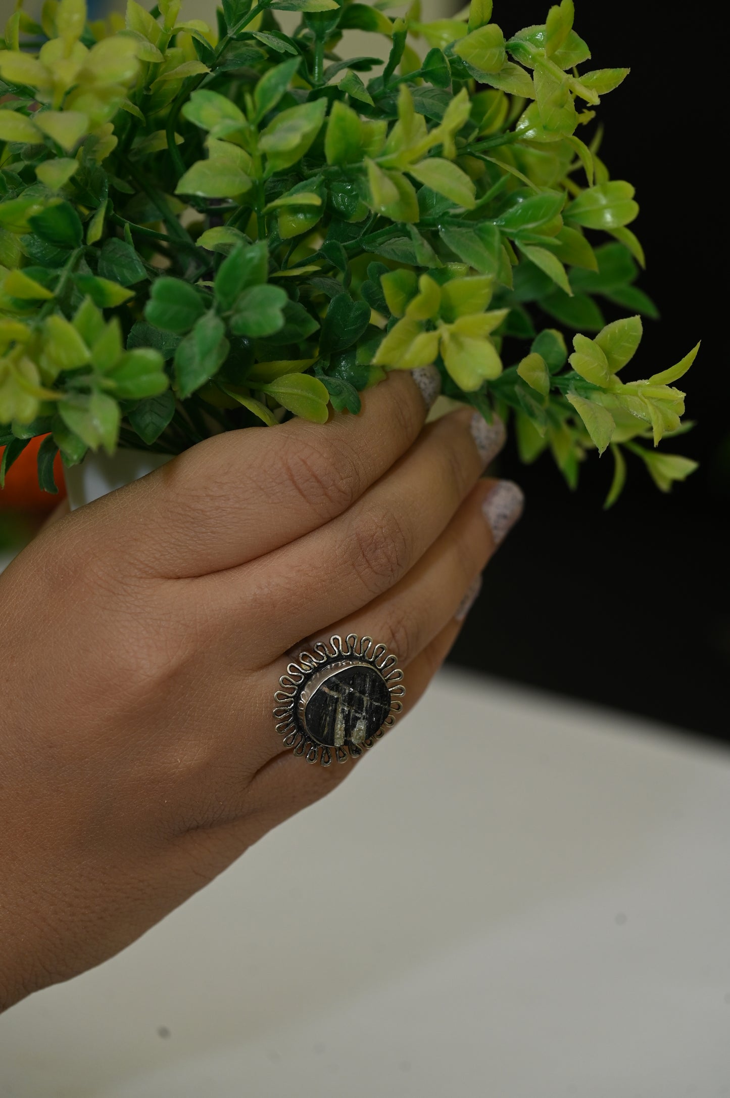 Black tourmaline Ring