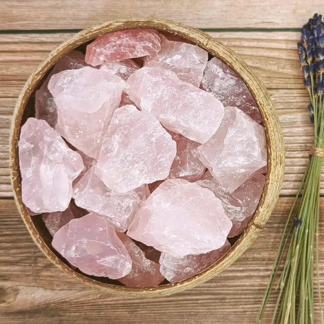 Raw Rose quartz stone