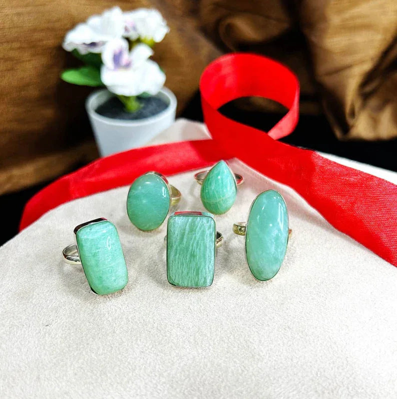 Amazonite Stone Rings
