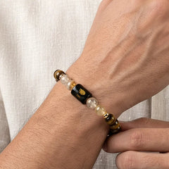 Leo (सिंह) Zodiac Bracelet with FREE Raw Selenite Plate