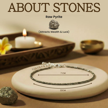 Raw Pyrite Anklet +Premium Pyrite pendent (With Lab certificate)