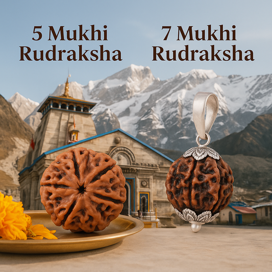 5 mukhi rudraksha + 7 mukhi rudraksha combo