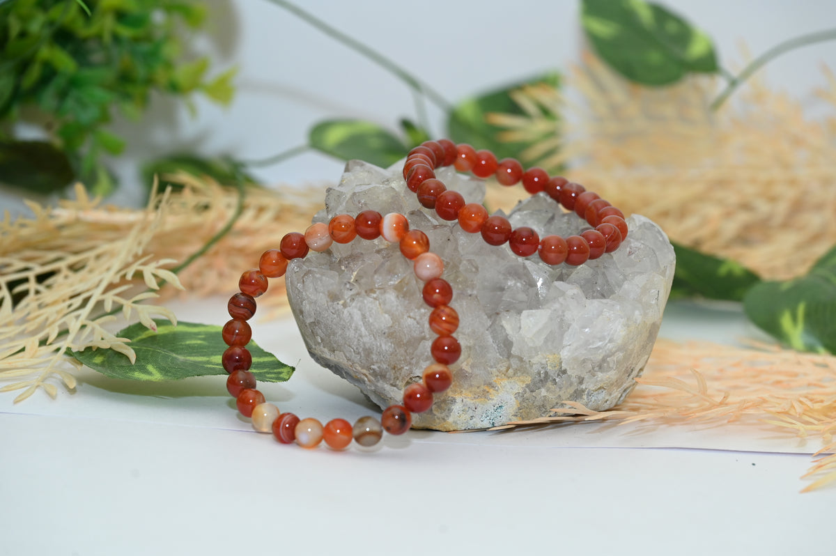 Red Carnelian Crystal Bracelet – 8MM (Grounding & Anchoring)