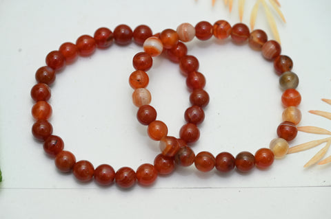 Red Carnelian Crystal Bracelet – 8MM (Grounding & Anchoring)