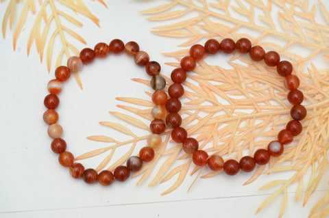 Red Carnelian Crystal Bracelet – 8MM (Grounding & Anchoring)