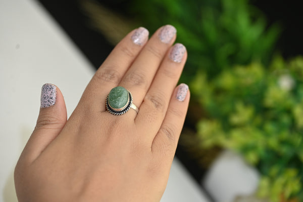 Green aventurine ring (AAA quality)