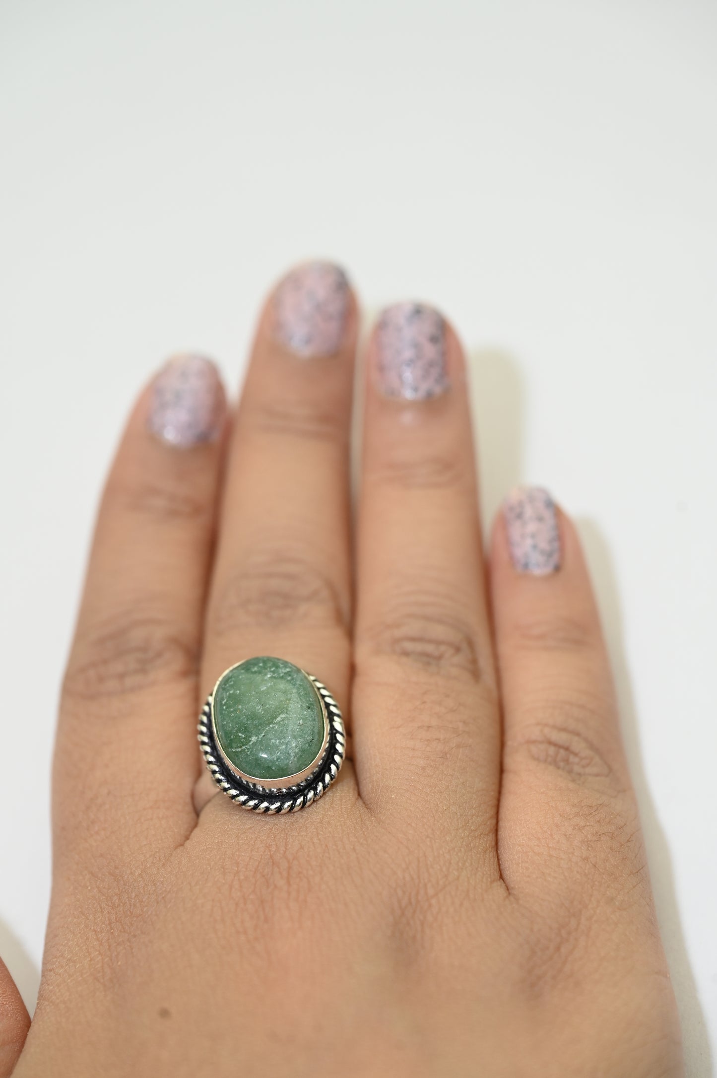 Green aventurine ring (AAA quality)