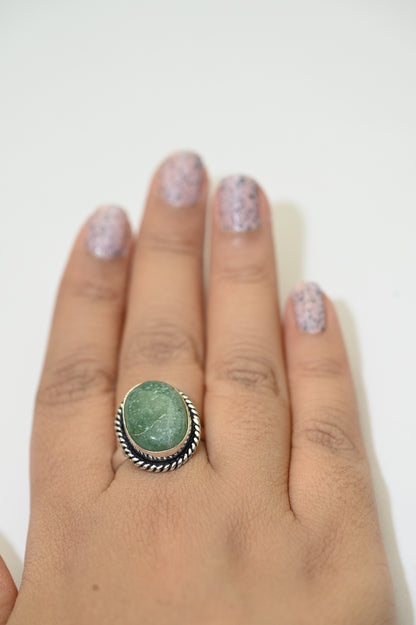 Green aventurine ring (AAA quality)