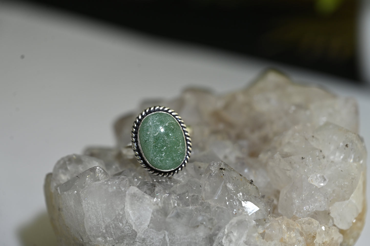 Green aventurine ring (AAA quality)