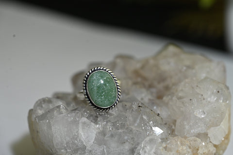 Green aventurine ring (AAA quality)