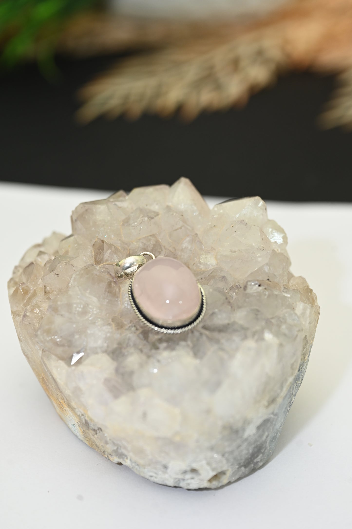 Rose quartz pendent