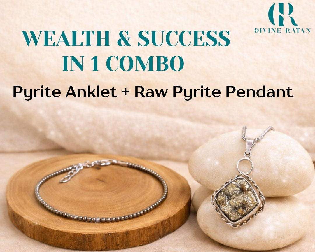 Raw Pyrite Anklet +Premium Pyrite pendent (With Lab certificate)