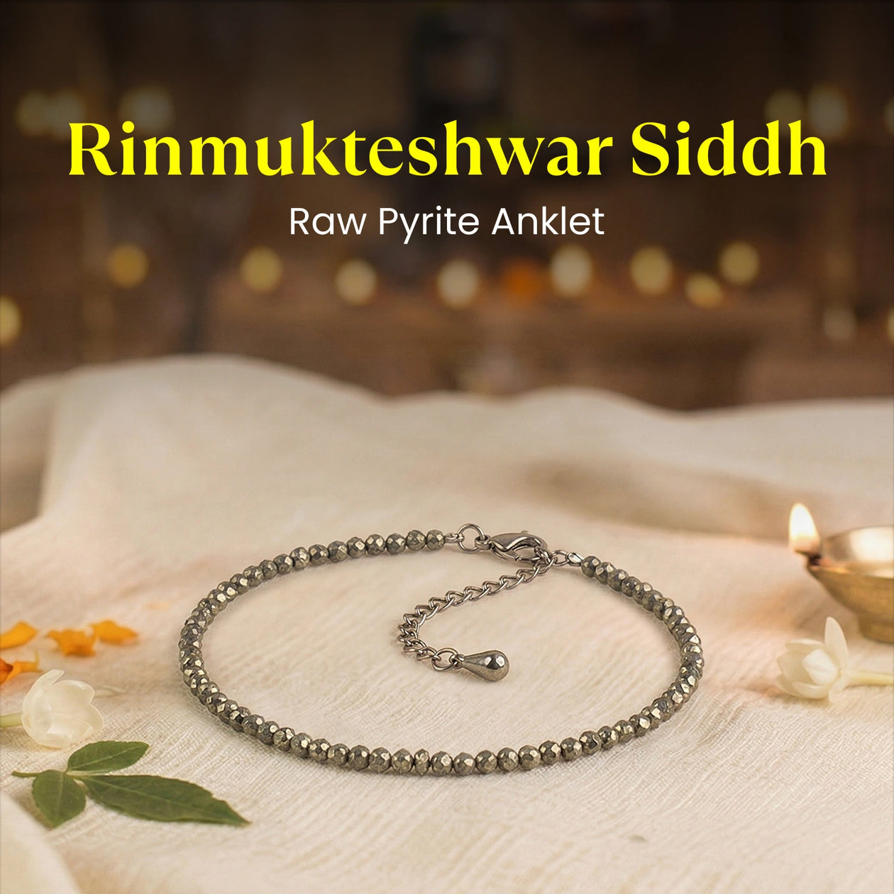 Raw Pyrite Anklet +Premium Pyrite pendent (With Lab certificate)