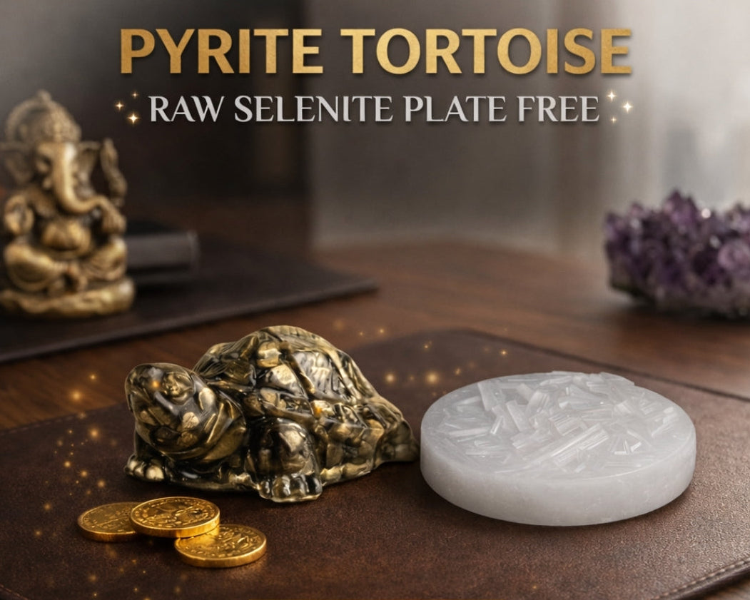 Pyrite Tortoise (Kachhua) for Money, Protection & Vastu with lab certificate