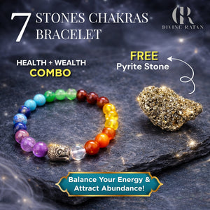 7 Chakra bracelet + Pyrite stone free