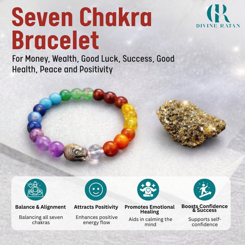 7 Chakra bracelet + Pyrite stone free