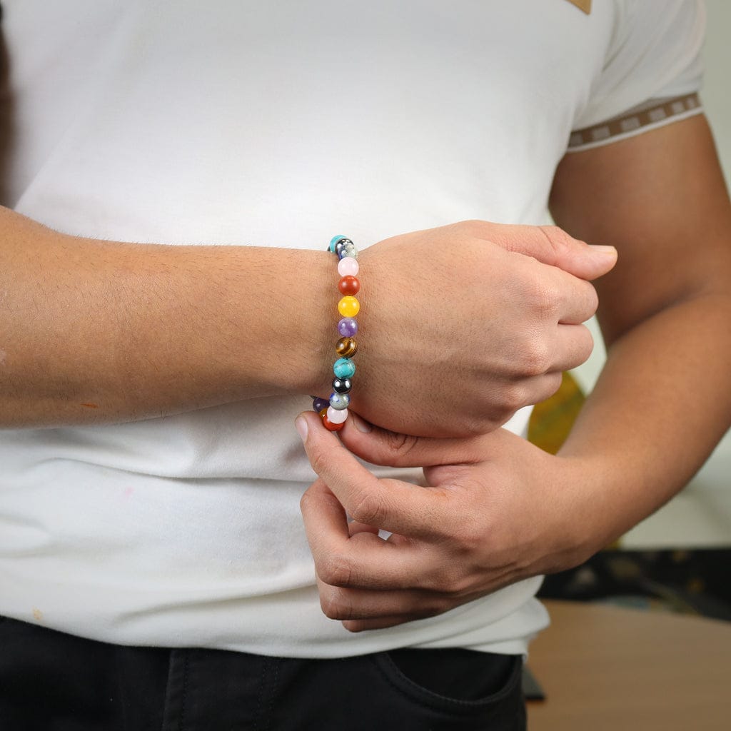 7 Chakra bracelet + Pyrite stone free