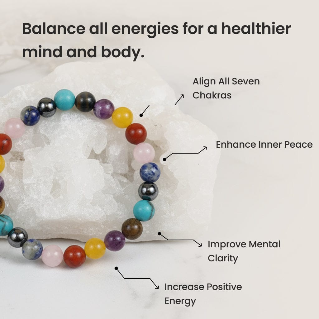 7 Chakra bracelet + Pyrite stone free