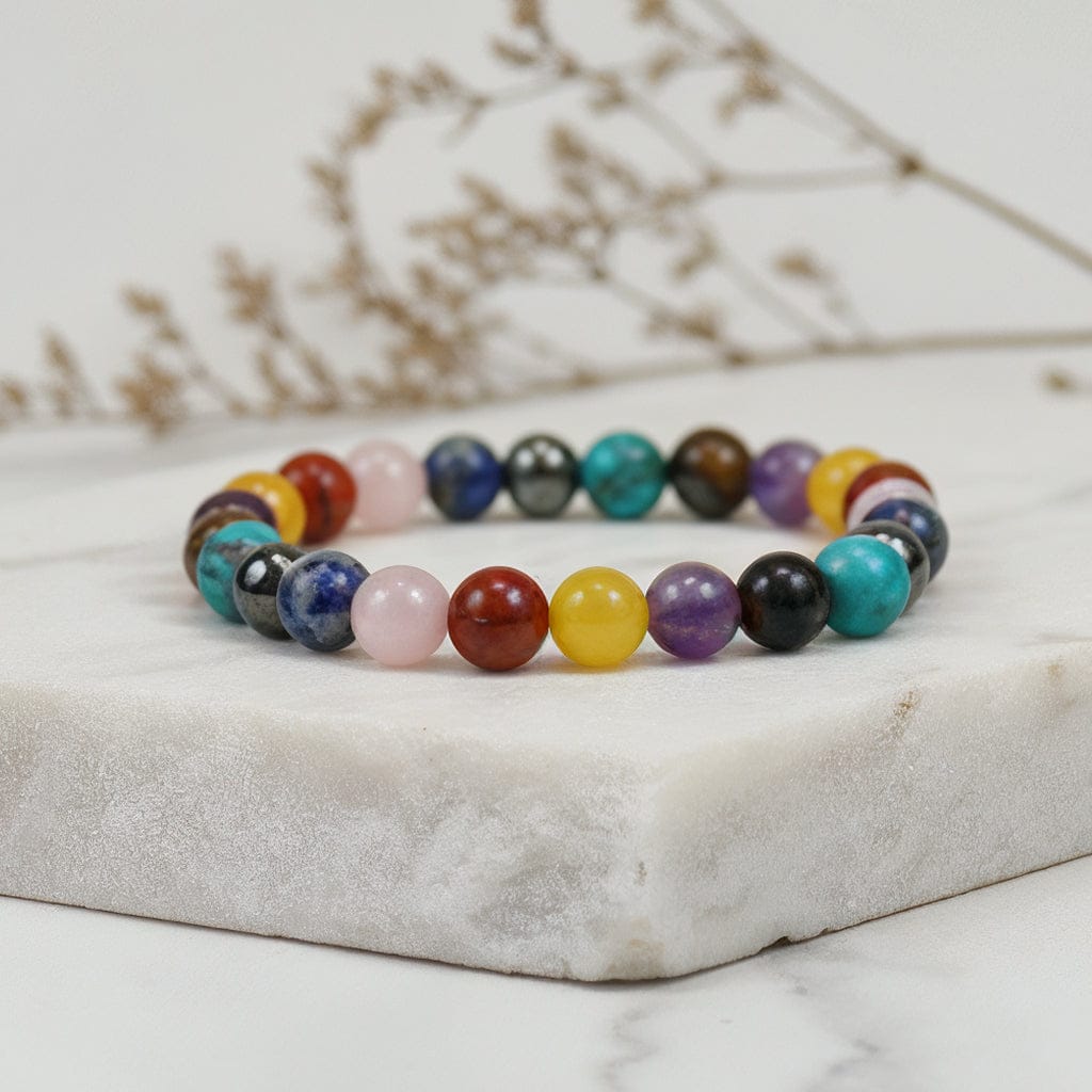 7 Chakra bracelet + Pyrite stone free