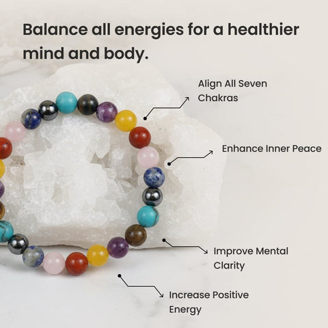 7 Chakra bracelet + Pyrite stone free