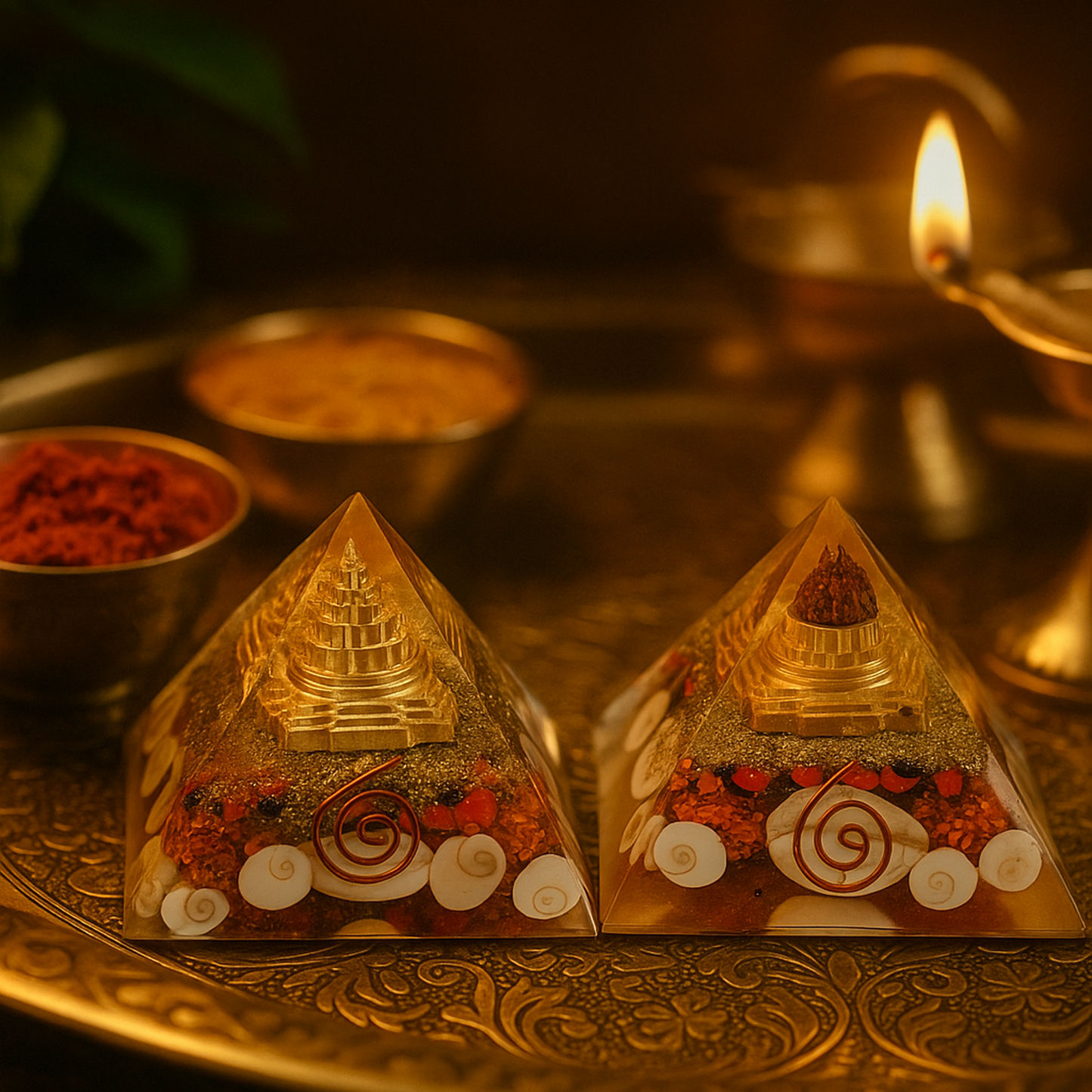 Dhan Laxmi Pyramid - Shree Yantra Gomti Chakra