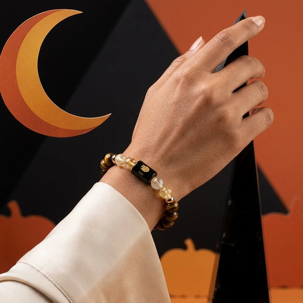 Leo (सिंह) Zodiac Bracelet with FREE Raw Selenite Plate