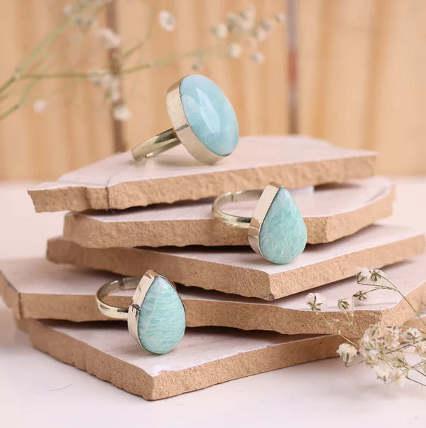 Amazonite Stone Rings