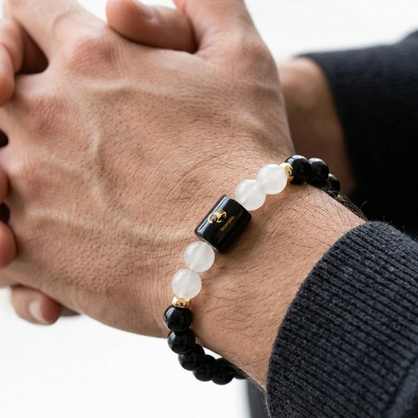 Scorpio (वृश्चिक) Zodiac Bracelet with FREE Raw Selenite Plate