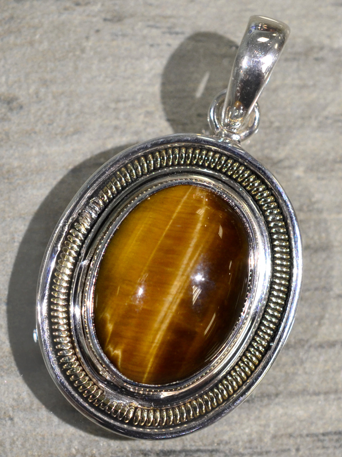 tiger eye pendent with chain